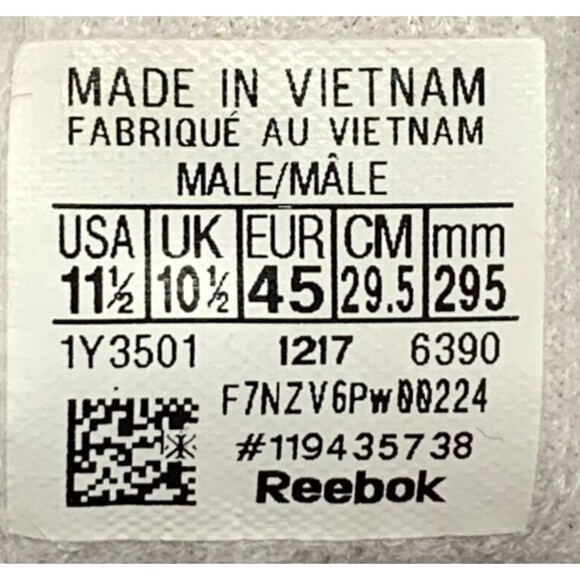 Reebok Classic 1Y3501 Mens Size 11.5 Sneakers Gray White Running Shoes - Picture 9 of 16